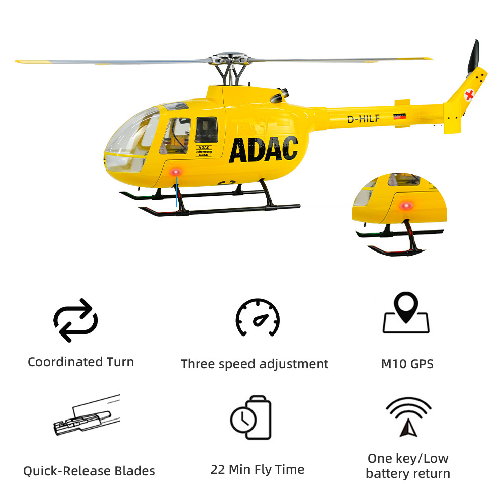 Outdoor Lighting Options - FLY WING BO105 Maßstabsgetreuer Hubschrauber mit