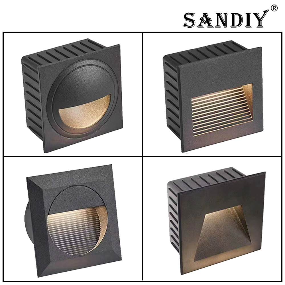 Outdoor Lighting Low Voltage - SANDIY Einbau-Außenwandleuchte, Niederspannung, quadratisch, Balkonleuchte, außen,
