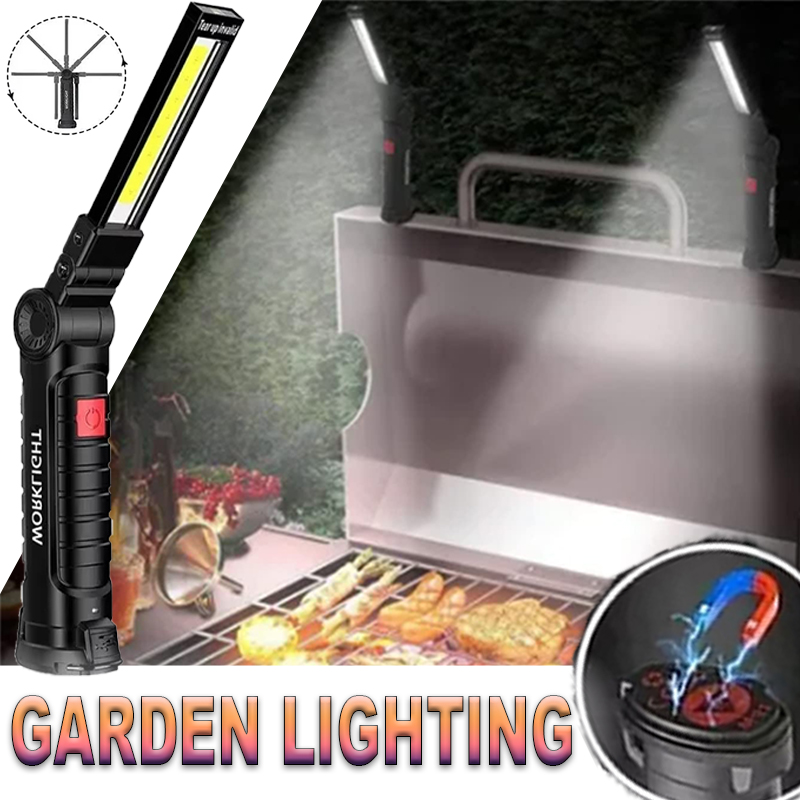 Outdoor Lighting Usa - Tragbare LED-Taschenlampe mit Magnethaken, Outdoor-Reparatur-Arbeitsleuchte, wiederaufladbare