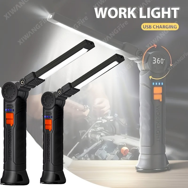 Outdoor Lighting Usa - Wiederaufladbare LED-Taschenlampe, Arbeitsleuchte mit Magnet und