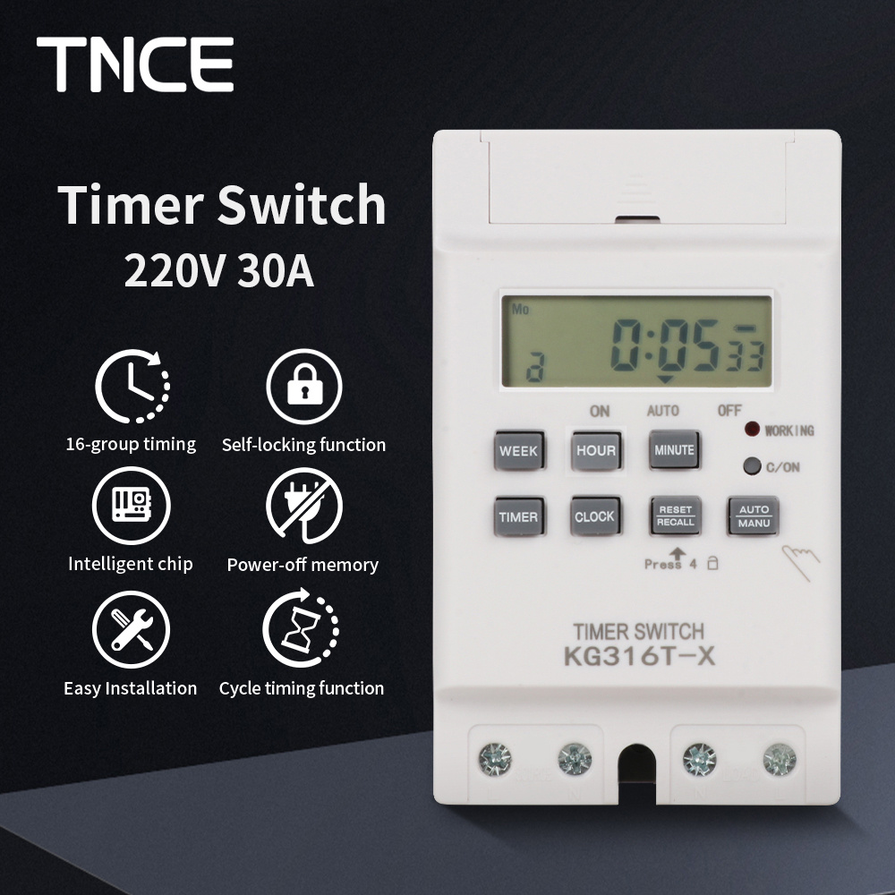 Outdoor Lighting Timer Switch - TNCE 30A Zeitsteuerungsschalter 220V für Straßenlaternen,