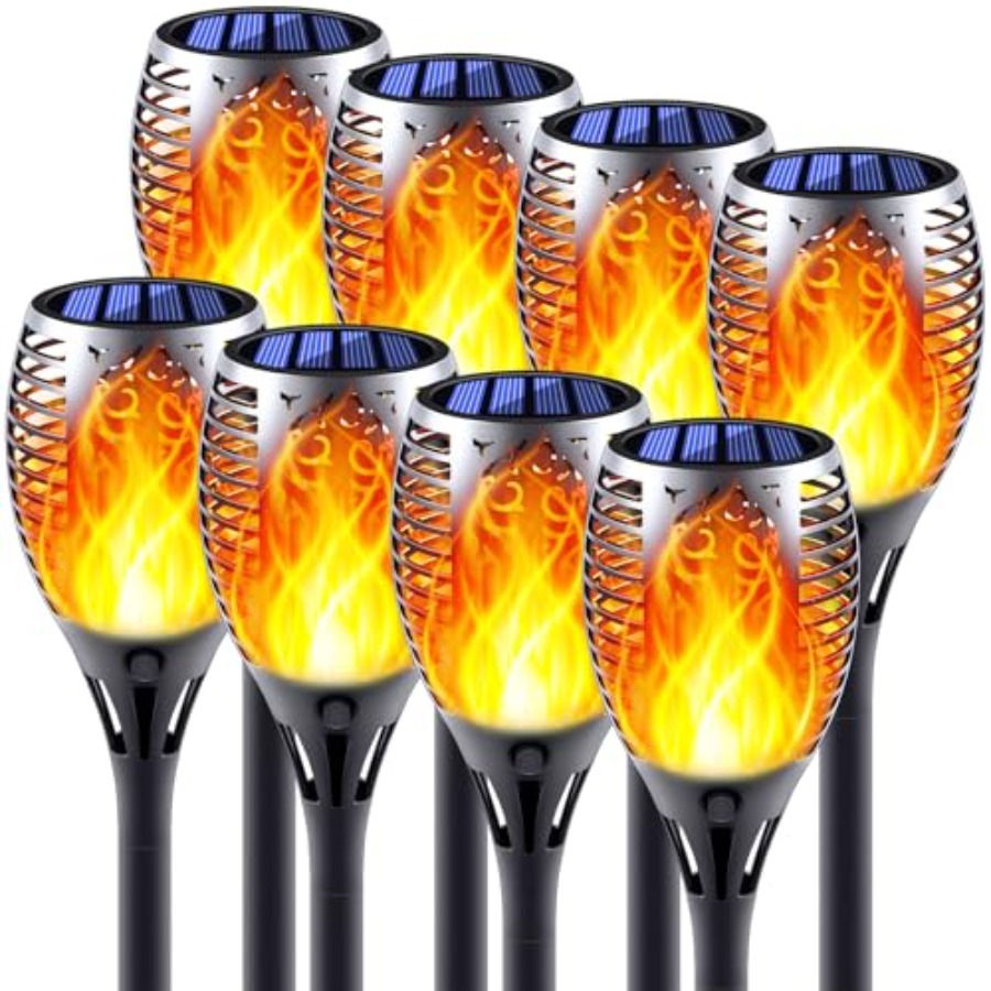 Fire Torch Solar - Solar-Fackellichter mit Flackerndem Flammeneffekt, Gartenbeleuchtung mit