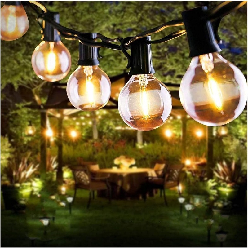 Lighting Wedding Outdoor - LED-Außenlichterkette 64FT G40 Garten-Terrassen-Außenlichterkette Warmweiß mit