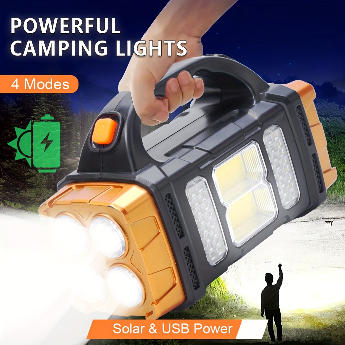 Outdoor Lighting Wire - Neue verbesserte wiederaufladbare Hochleistungs-Solar-LED-Taschenlampe mit Powerbank,