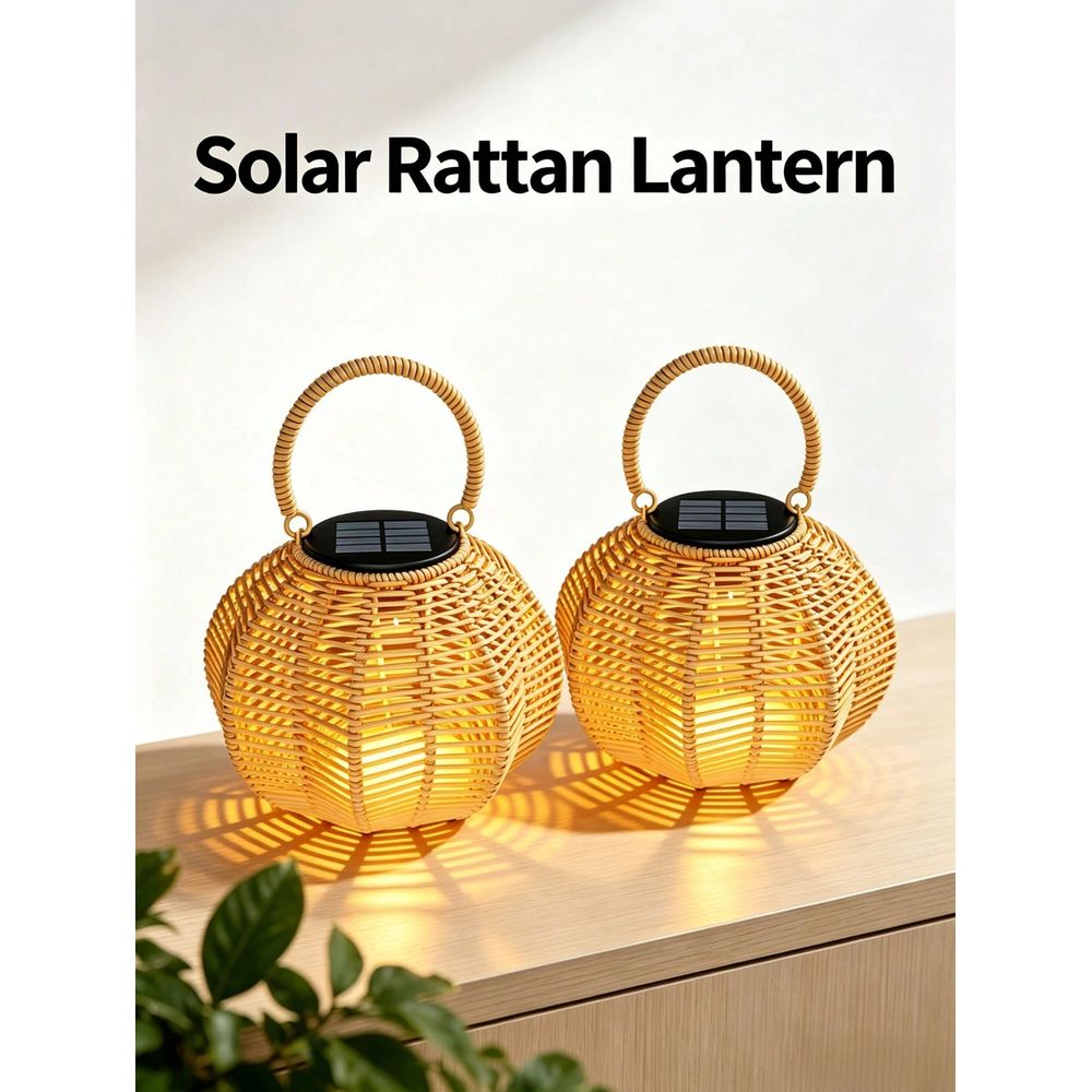Lighting Wedding Outdoor - Rattan-Solar-Ambientelampe für Wohnraumdekoration, Hängelaterne, für Raumdekoration,