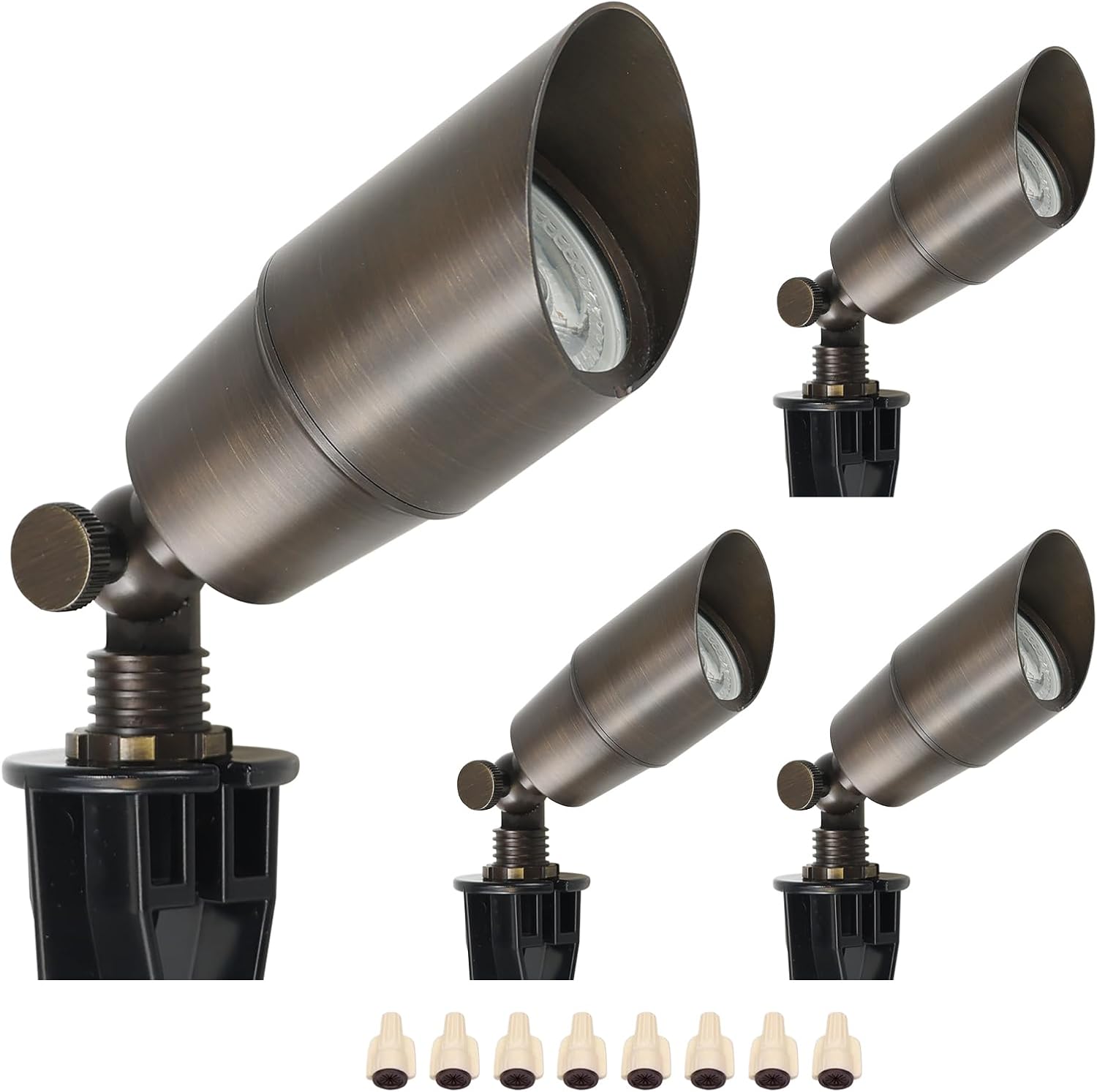 Outdoor Lighting Low Voltage - Massive Messing-LED-Landschaftsstrahler für den Außenbereich, Niedervolt-Beleuchtung