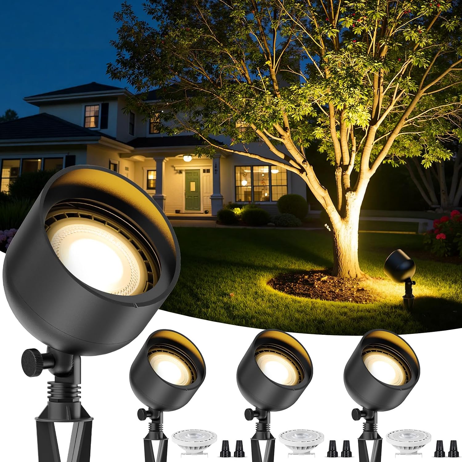 Outdoor Lighting Low Voltage - Niederspannungs-LED-Flutlicht 12V Weitwinkel Außenbeleuchtung für Büsche,