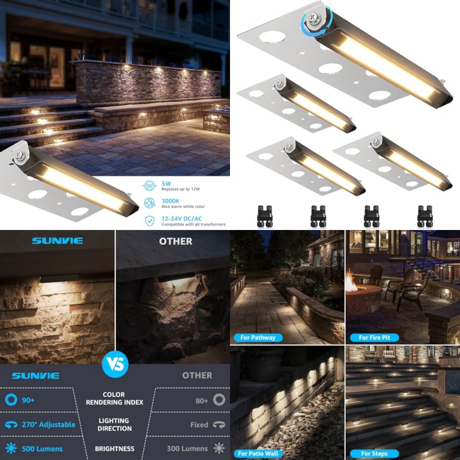 Outdoor Lighting Low Voltage - 7 Zoll Hardscape-Beleuchtung 5W LED Stützmauerleuchten