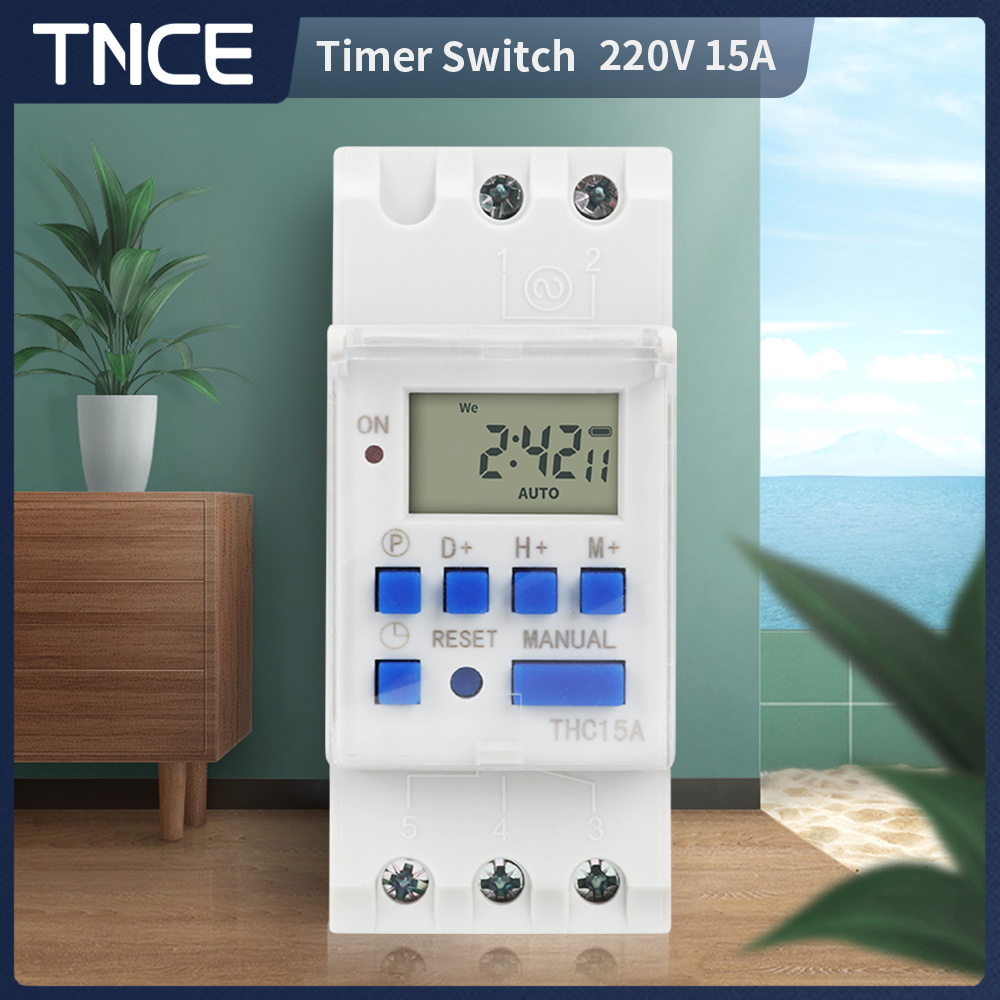 Outdoor Lighting Timer Switch - TNCE 220V Zeitschaltuhr THC15A Mini-Größe 7-Tage