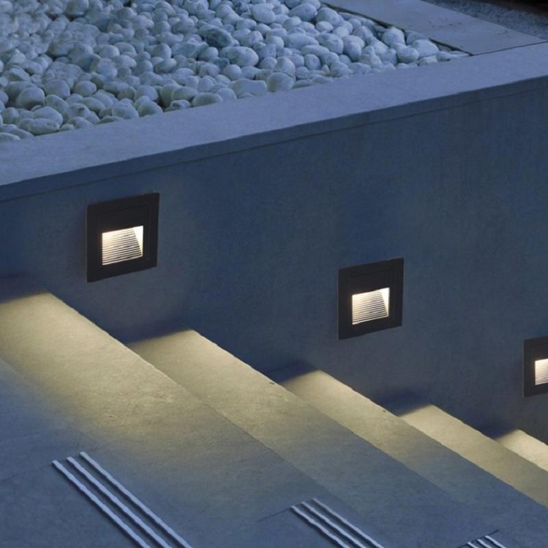 Outdoor Lighting Recessed - LED-Terrassenstufenleuchte 15 LEDs IP65 Wasserdichte Bodeneinbauleuchte