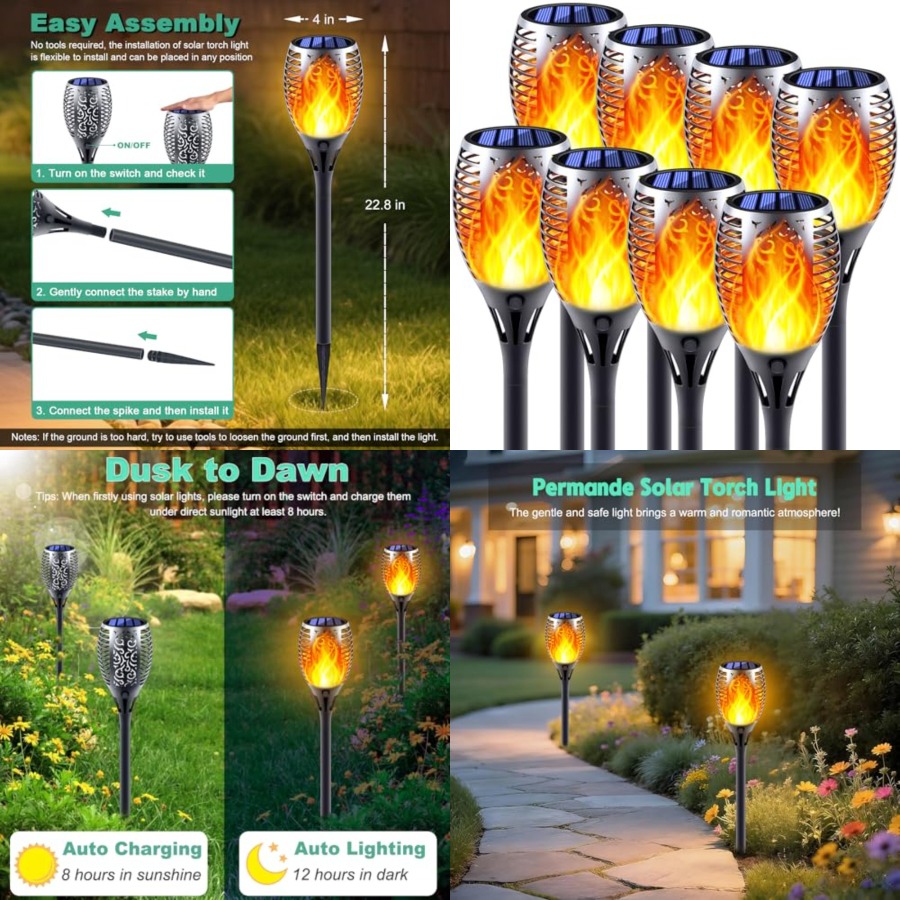 Solar-Fackellichter mit Flacke – Fire Torch Solar Bewertung und Preis