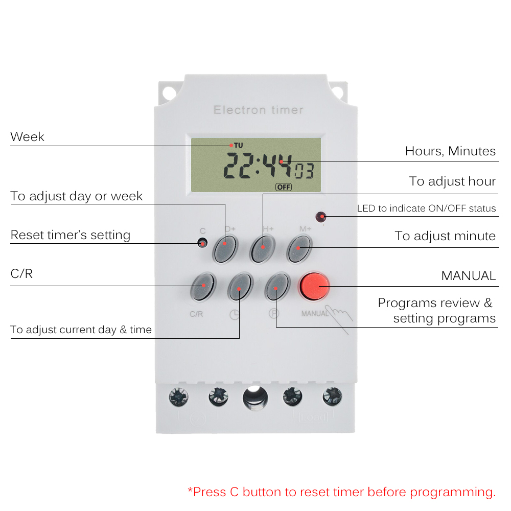AC 220V 25A Digitaler programm – Outdoor Lighting Timer Switch Bewertung und Preis