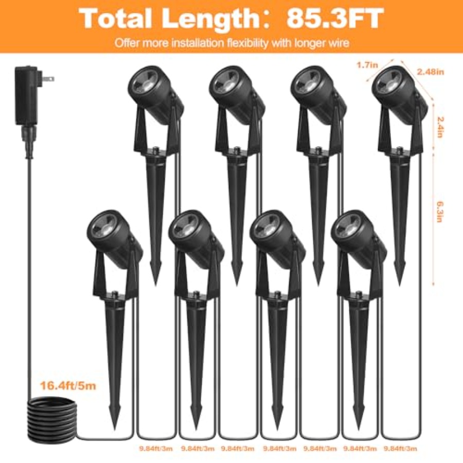 85,3FT LED-Außenbeleuchtung fü – Outdoor Lighting Low Voltage Bewertung und Preis