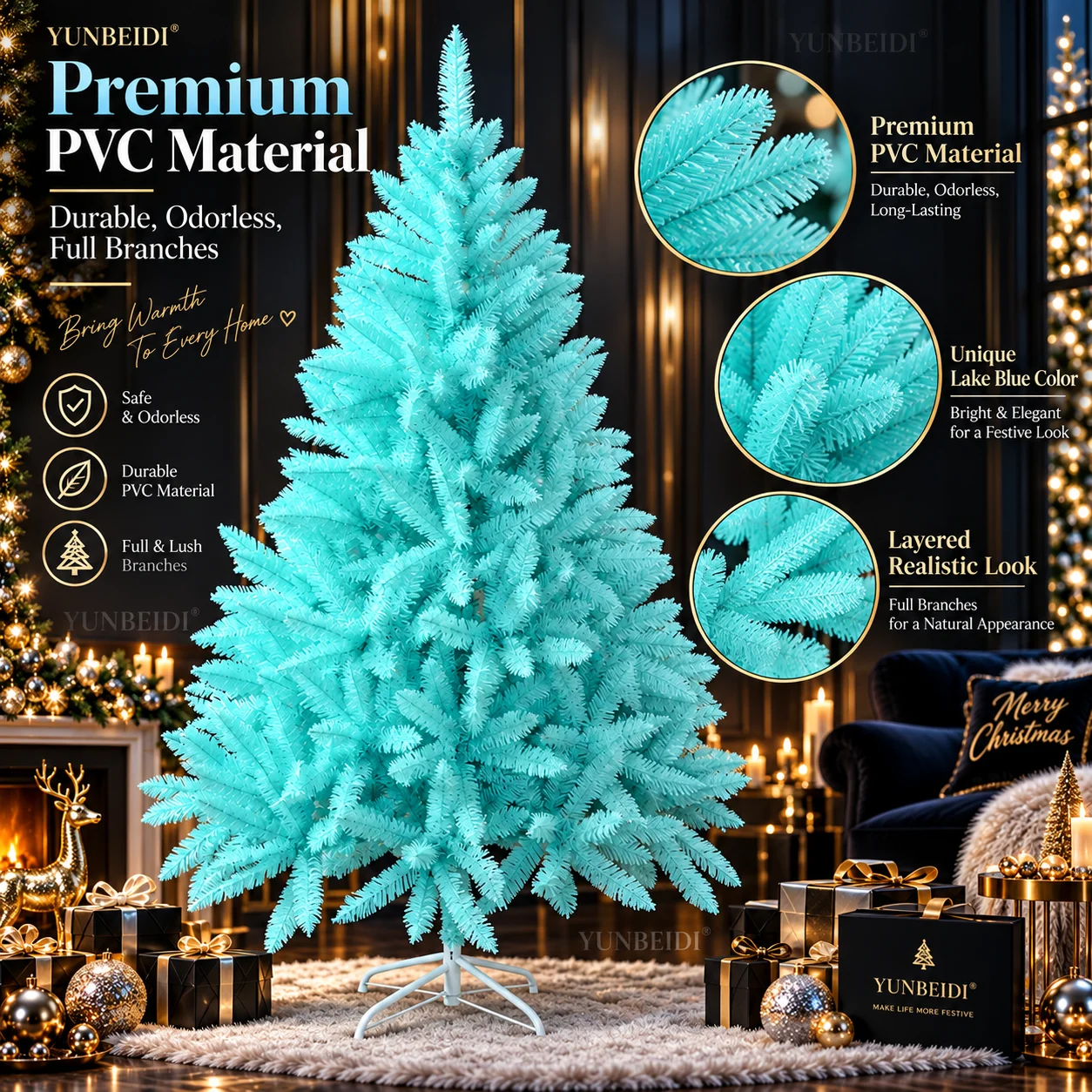 Seeblauer PVC-Weihnachtsbaum 1 – Outdoor Lighting Options Bewertung und Preis
